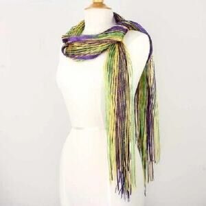 Mardi Gras Adult Purple Green and Gold Mesh Scarf